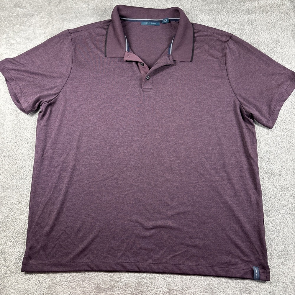 Perry Ellis Men's Portfolio Short‎ Sleeve Performance Polo Dark Wine Size XL